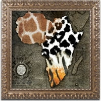 Zaštitni znak mumbo Karta životinja Afrike ulje na platnu mumbo, Zlatni okićeni okvir