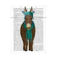 Fab Funky 'Donkey Blue Hat and Sall Book Print' Canvas Art