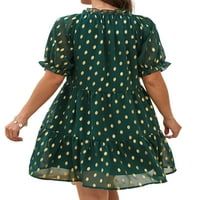 Colisha Women Summer Beach Sundress Chifon Mini haljina V vrat Kratke haljine casual poklon rukav zeleni 2xl