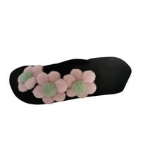 Sawvnm ženske papuče nagiba debele solene cipele cvjetne sandale na plažama na klirensu ružičasta nas: 6