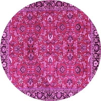 Ahgly Company Unutarnji okrugli orijentalni ružičasti tradicionalni prostirke, 6 'krug