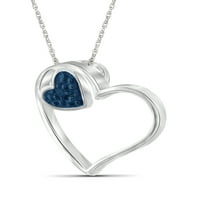 Jewelersclub Blue Diamond Accent Sterling Silver Heart privjesak, 18