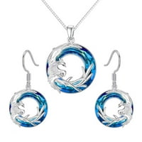 Kristalna ogrlica za životinje Vatra Ogrlica za privjesak modni personalizirani nakit plavi