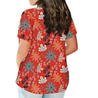 Ženske majice plus size casual Print Kratkih rukava s okruglim vratom labavi vrhovi majica bluza