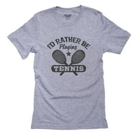 Radije bih igrao tenis Muška siva majica s klasičnim grafičkim dizajnom