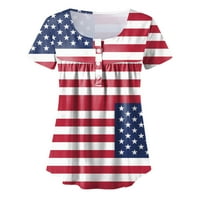 Ženski topovi, majica sa zastavom SAD-a, Ženske majice s grafičkim printom, američka zastava 4. srpnja, topovi,