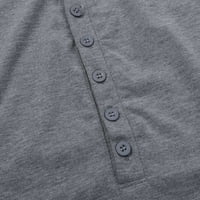 Muške košulje jesenska ugrađena ležerna košulja s okruglim vratom s dugim rukavima na kopčanje Gornja bluza Pokloni