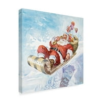 Likovna umjetnost s potpisom nove saonice Djeda Mraza, ulje na platnu Hala Franka