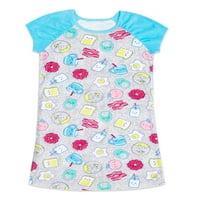 Wonder Nation Girls Super Soft Fleece Short Sheeve Nightgown, 2-Pack, Veličine 4- & Plus