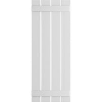 Ekena Millwork 23 W 44 H TRUE FIT PVC Four Board Spaced Board-N-Batten Thutters, White