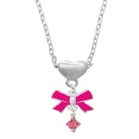 Oduševljenje nakitom ružičasta kristalna bikona vruća ružičasta ogrlica od srca