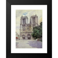 Cass Gilbert Black Modern Framed Museum Art Print pod naslovom - Katedrala Notre Dame, Pariz