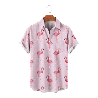 Košulje s Flamingo uzorkom za muškarce, Muška havajska košulja s printom od 3 inča, modni vrhovi kratkih rukava