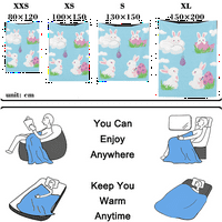 Personalizirana proljetna deka s jastučnicom, proljetnim zečicama i cvijećem, deke za dječake i djevojčice