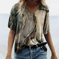 Ženske ljetne Casual majice s kratkim rukavima Plus size majice s izrezom u obliku slova u, bluze s labavom tunikom