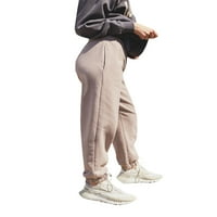 Ženske podstavljene hlače za trčanje s džepovima na vezicama, jogging hlače za slobodno vrijeme