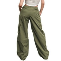; / ženske ravne Ležerne hlače, modne jednobojne hlače s džepovima i šavovima, hlače visokog struka s remenom