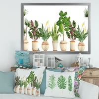 DesignTart 'Trio od kućnih biljaka Sanseviera zmijske biljke na bijeloj' Farmhouse uokvireni umjetnički tisak