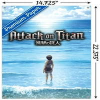Napad na Titan: sezona-plakat na zidu u oceanu s gumbima, 14.725 22.375