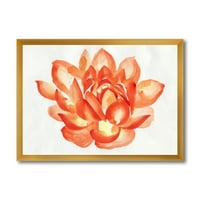 DesignArt 'Drevni detalji narančastog lotosa' tradicionalnog uokvirenog umjetničkog tiska