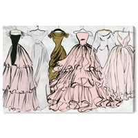 Wynwood Studio Canvas Pastel Spring Gala Basics Fashion and Glam Dress Wall Art Canvas Print Pink Pastel Pink
