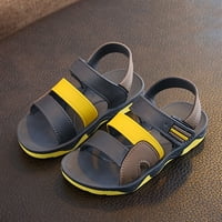 Sandale za dječake modne ljetne plaže na otvorenom neklizajuće ravne sandale s kopčom u žutoj boji od 3,5 do 4