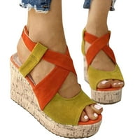 Sandale za žene dame modni čvrsti klinovi casual kopča rimske cipele sandale yutnsbel
