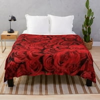 Flanel deka s crvenim ružama cvijeće poklon za Valentinovo za žene djevojke super mekana topla lagana romantična