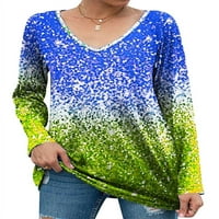 Ženska košulja s okruglim vratom s gradijentnim printom