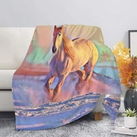 Višebojna flanelska deka od konja za kauč navlake za kauč za djevojčice dekor spavaće sobe plišane deke od mikrovlakana