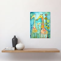 Narodna umjetnost žirafe smiješna slatka dječja slika za spavaću sobu bez okvira zidni umjetnički print poster