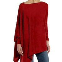 Ženske majice Ženski tvornički dizajn proljetni stil dugih rukava nepravilan jednobojni pulover Majica Ženske