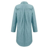 Očišćenja Ljetne haljine za žene V-izrez Čvrsta a-line dužina koljena Temperament putničke haljine plava xxxl