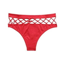 Šuplje rastezljive bikini tange za žene bešavne donje rublje s visokim strukom s visokim strukom crvene xl
