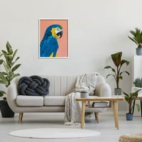 Stupell Industries podebljani portret portreta papagaja s bijelim uokvirenim umjetničkim printom zid umjetnost,