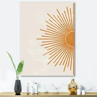 Dizajnerska umjetnost print Orange Sun na bež mumbo moderni zidni print na platnu