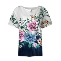 Košulje za žene Ljetni vrhovi rukava i bluze trendovski tisak casual majice za posadu labave udobne majice Frakarn
