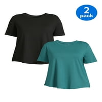 Terra & Sky Women's Plus Size Majica, 2-pack