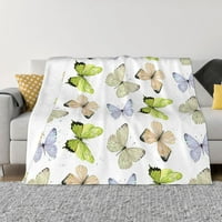 Deka za bacanje, lagane deke s printom leptira koje se mogu prati u perilici za kauč