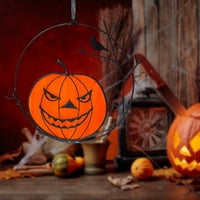MrigTriles Halloween Welcome Wort Sign, ukras za Noć vještica, okrugla vješalica od drvenih vrata, viseći znak,